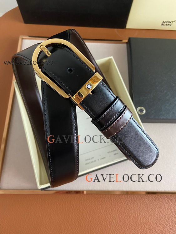 Mont blanc Saffiano Reversible Belt Brown Black